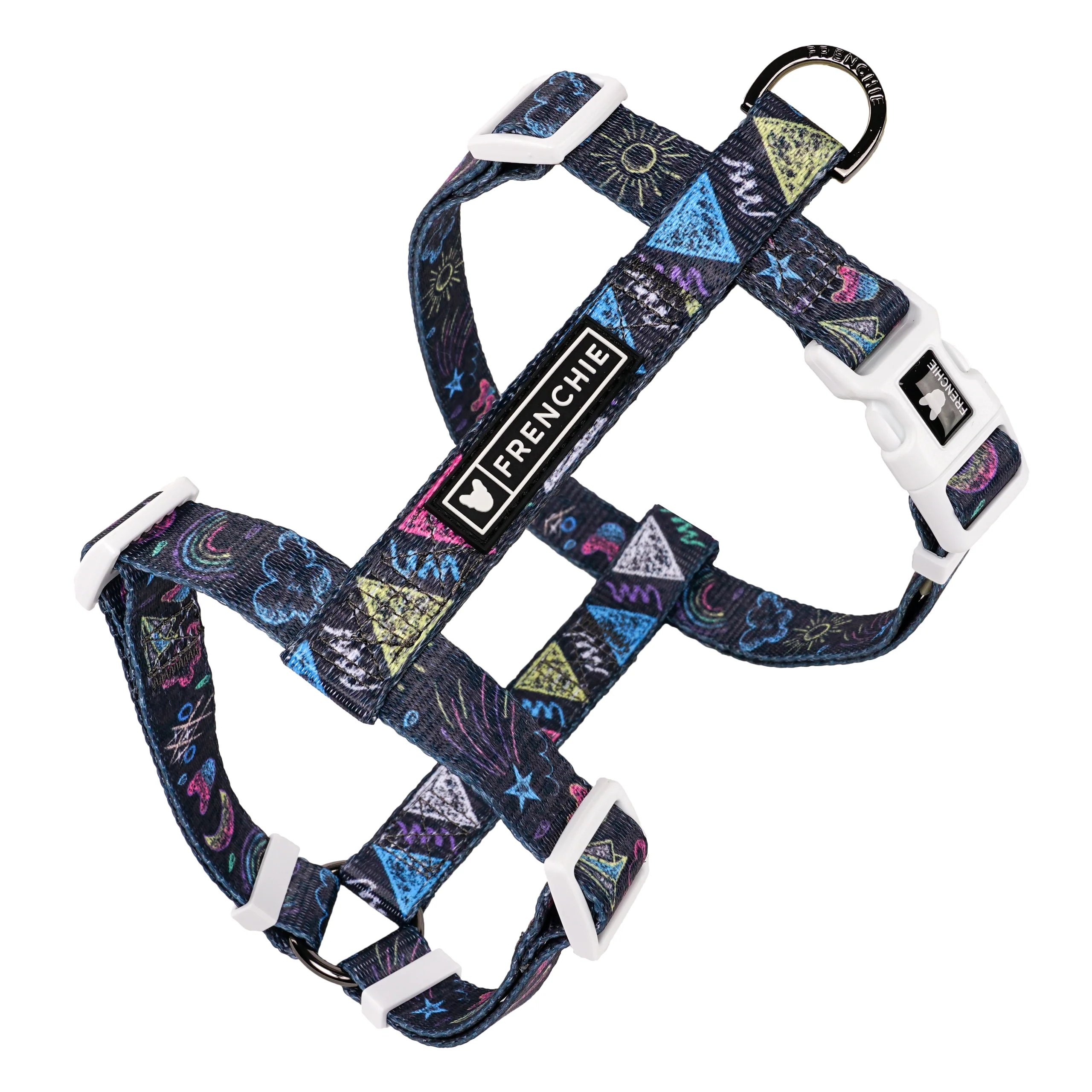 Frenchie Strap -valjaat Chalk Art säädettävällä kaula- ja vatsaosalla