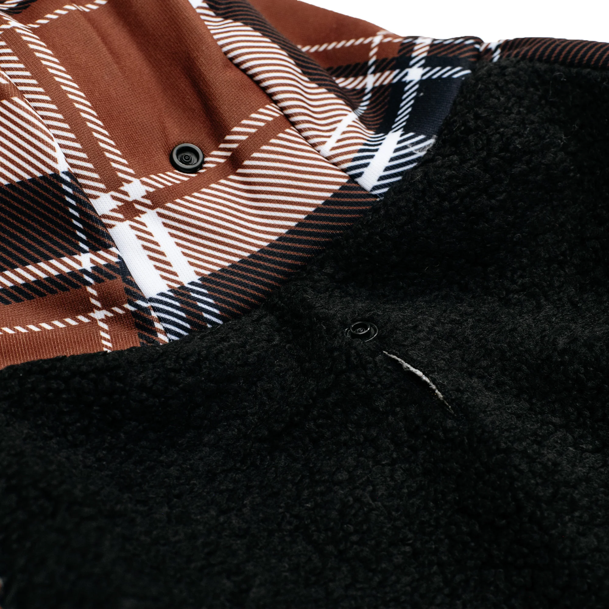 Hoodie Anjing Frenchie Cocoa Plaid Zip-Up untuk Frenchies dan Ras Kecil
