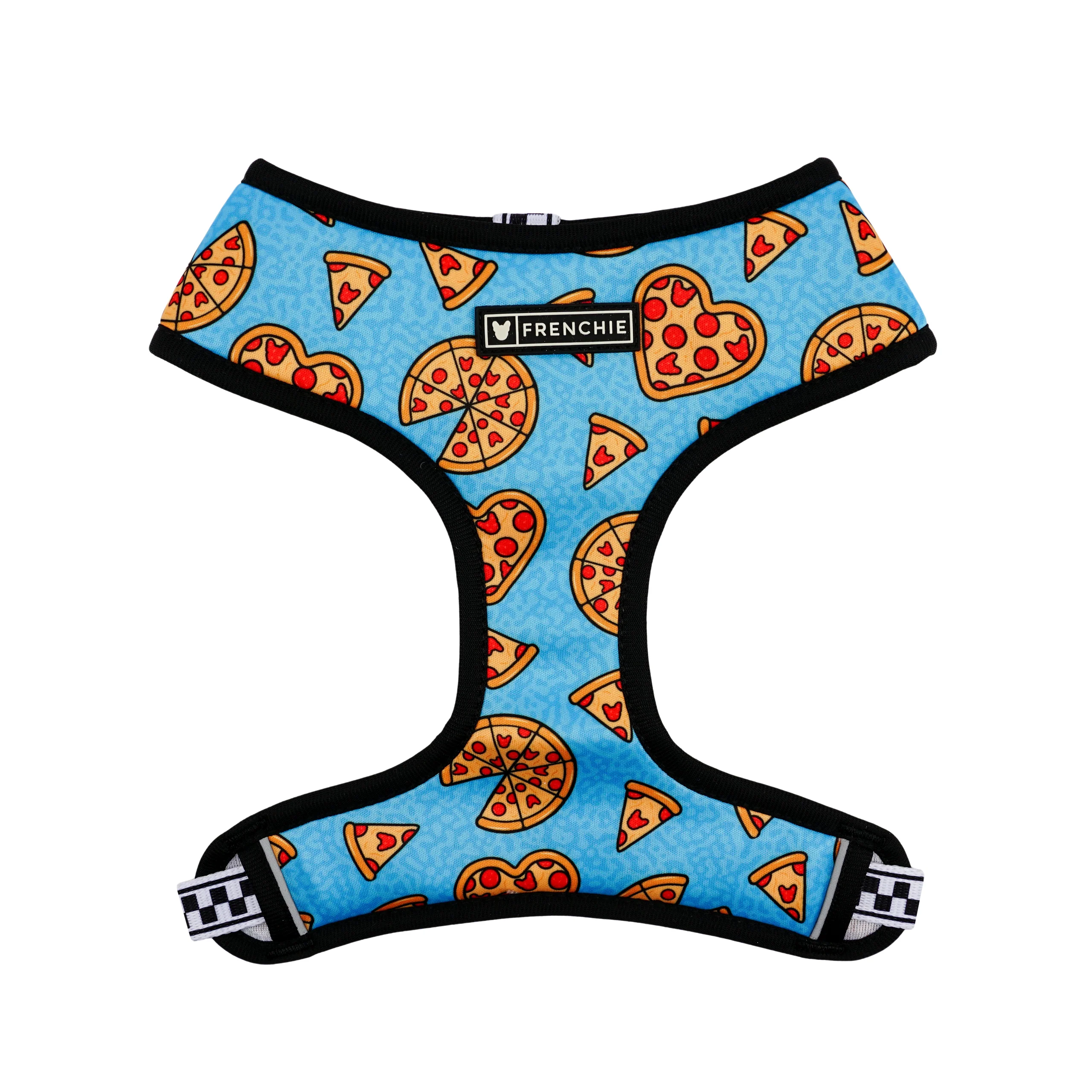 Frenchie Duo Reversible Harness New York Pizza Print for Small to Medium Dogs