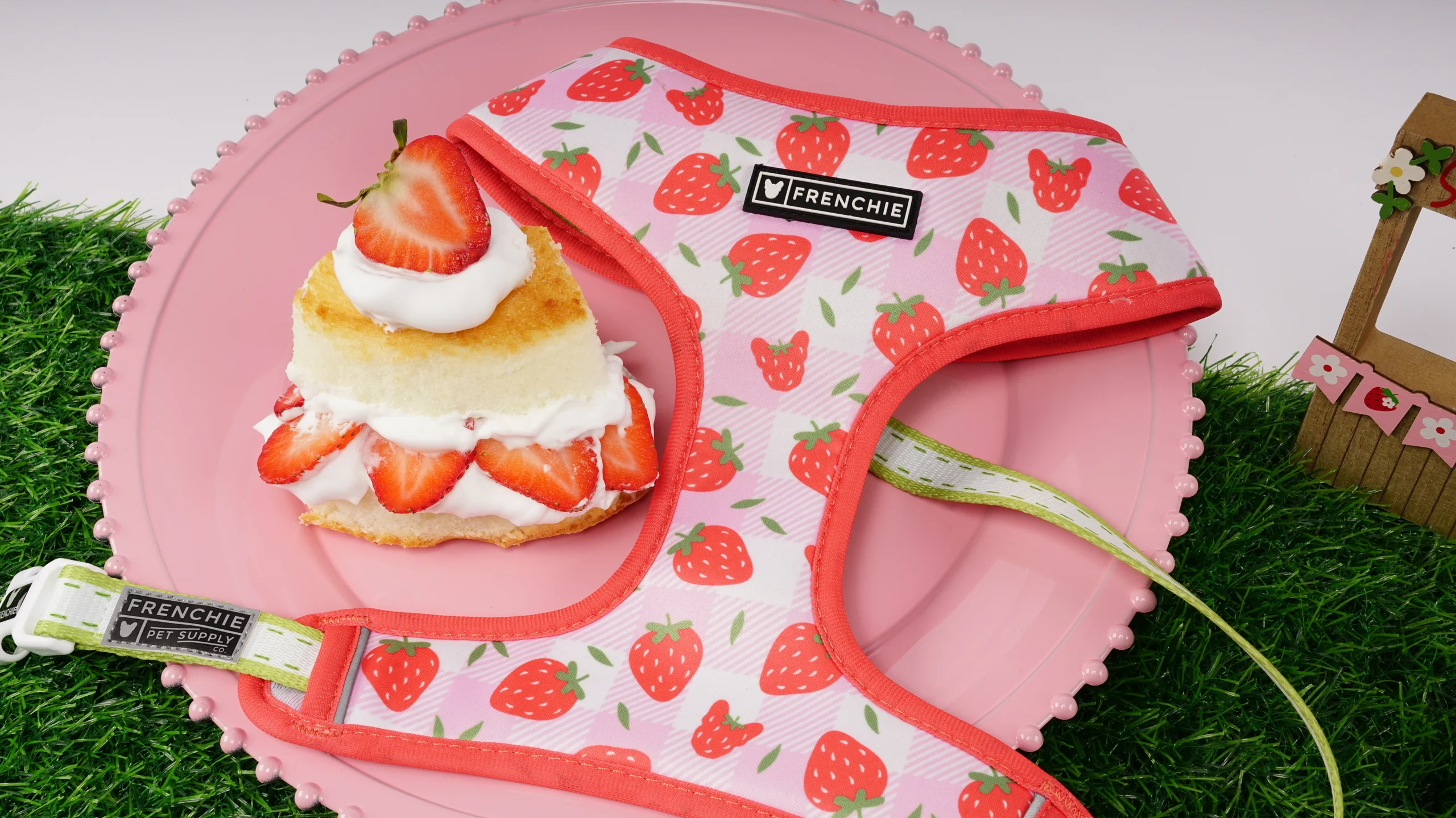 Frenchie Duo vendbar sele Strawberry Fields til små og mellemstore hunde