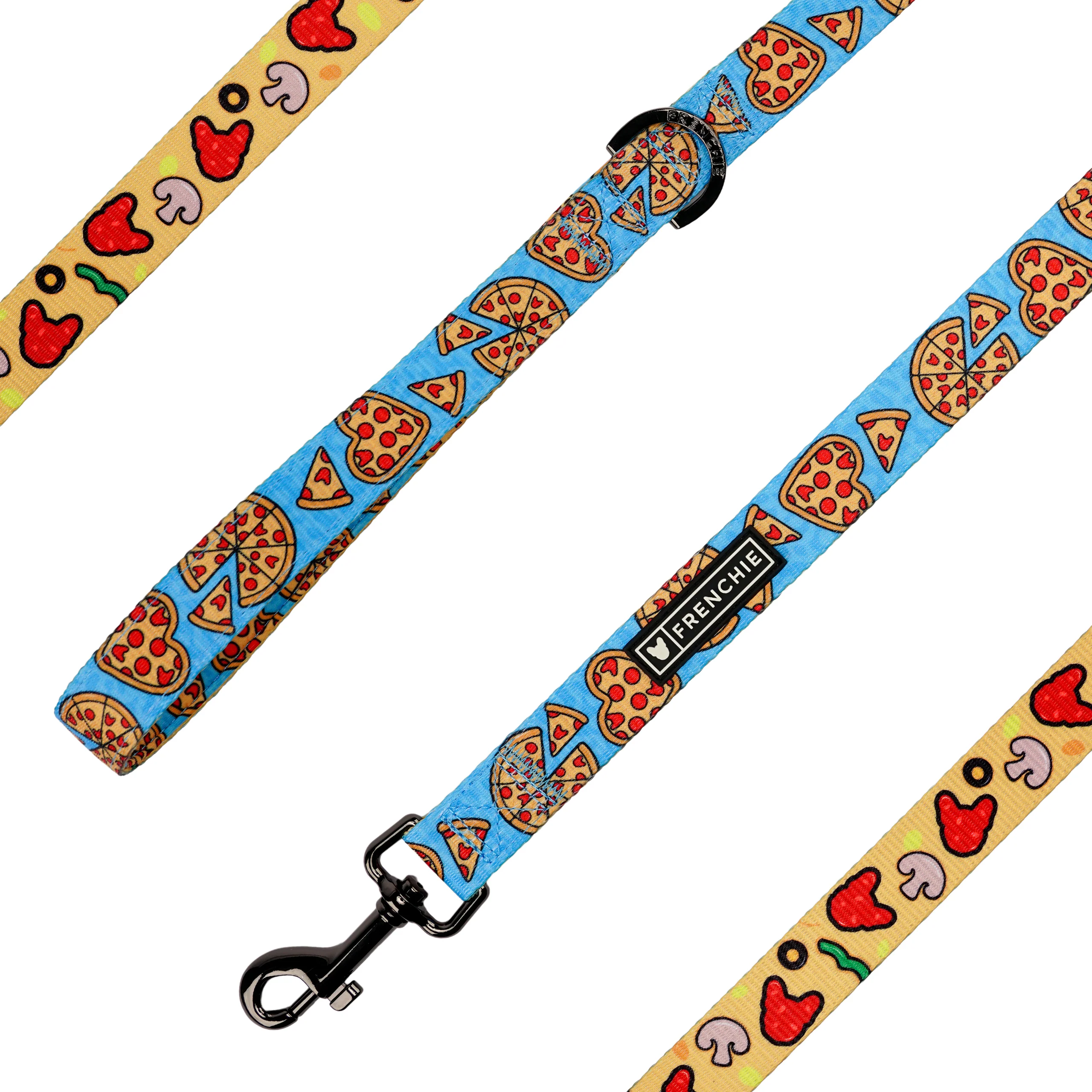 Frenchie Comfort Leash New York Pizza With Padded Neoprene Handle