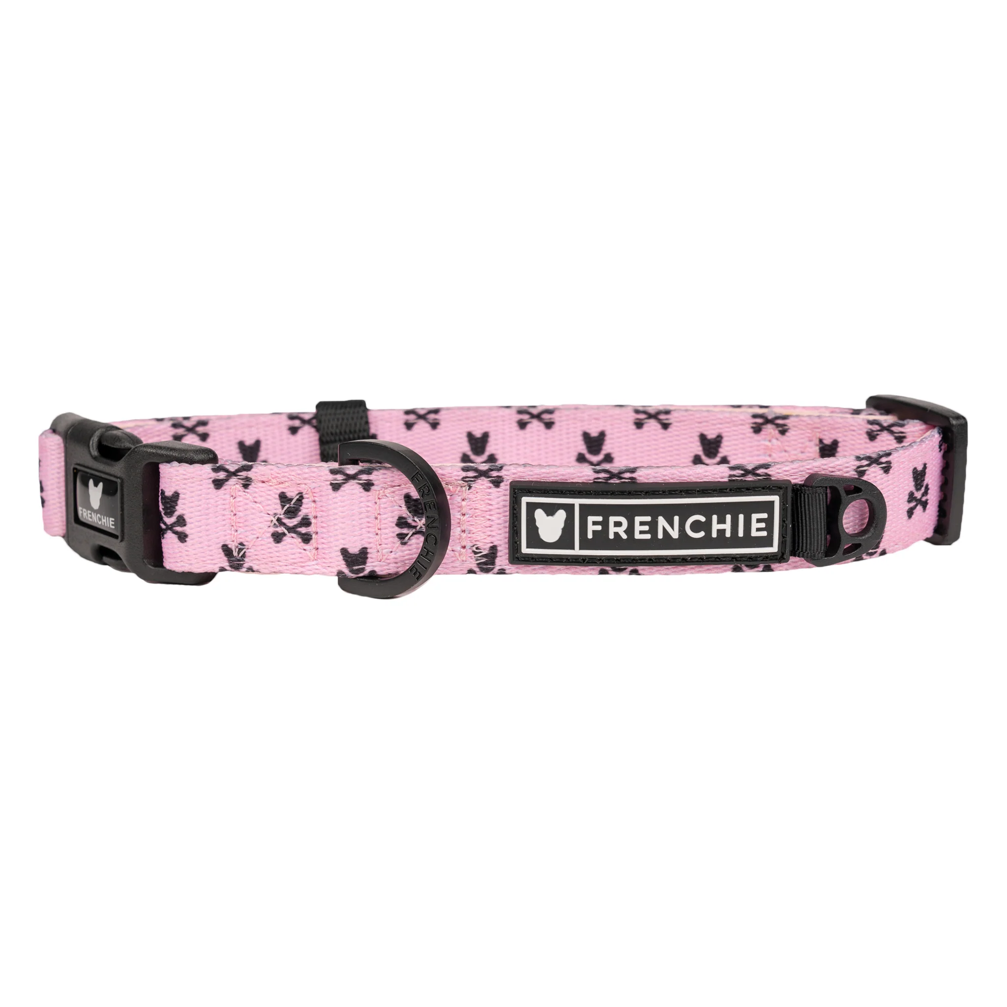 Frenchie Comfort Collar in Pink Bad to the Bone with Neoprene Padding