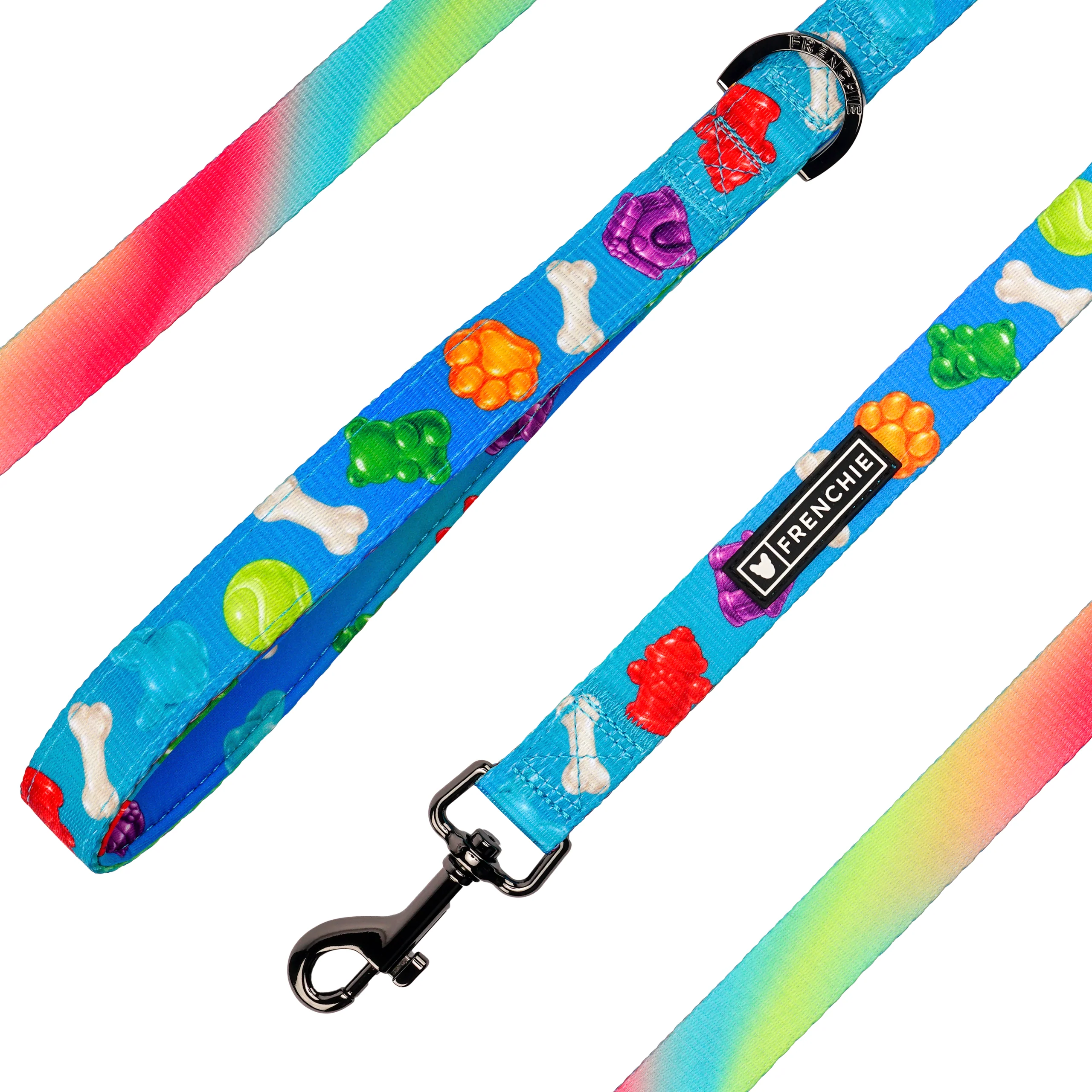 Frenchie Comfort Leash in Gummies Print with Neoprene Handle