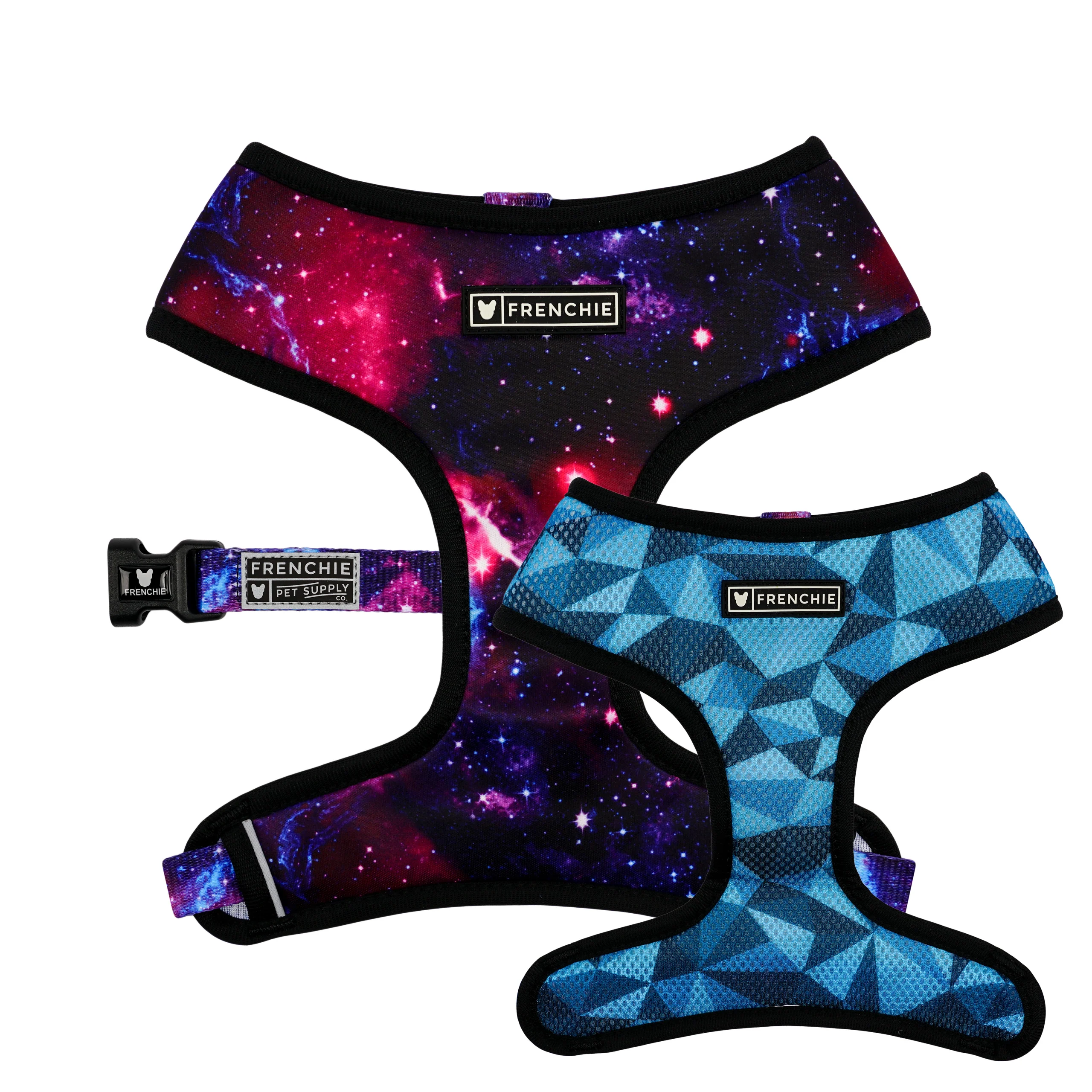 Frenchie Duo Reversible Harness in Galaxy, Two Looks in One