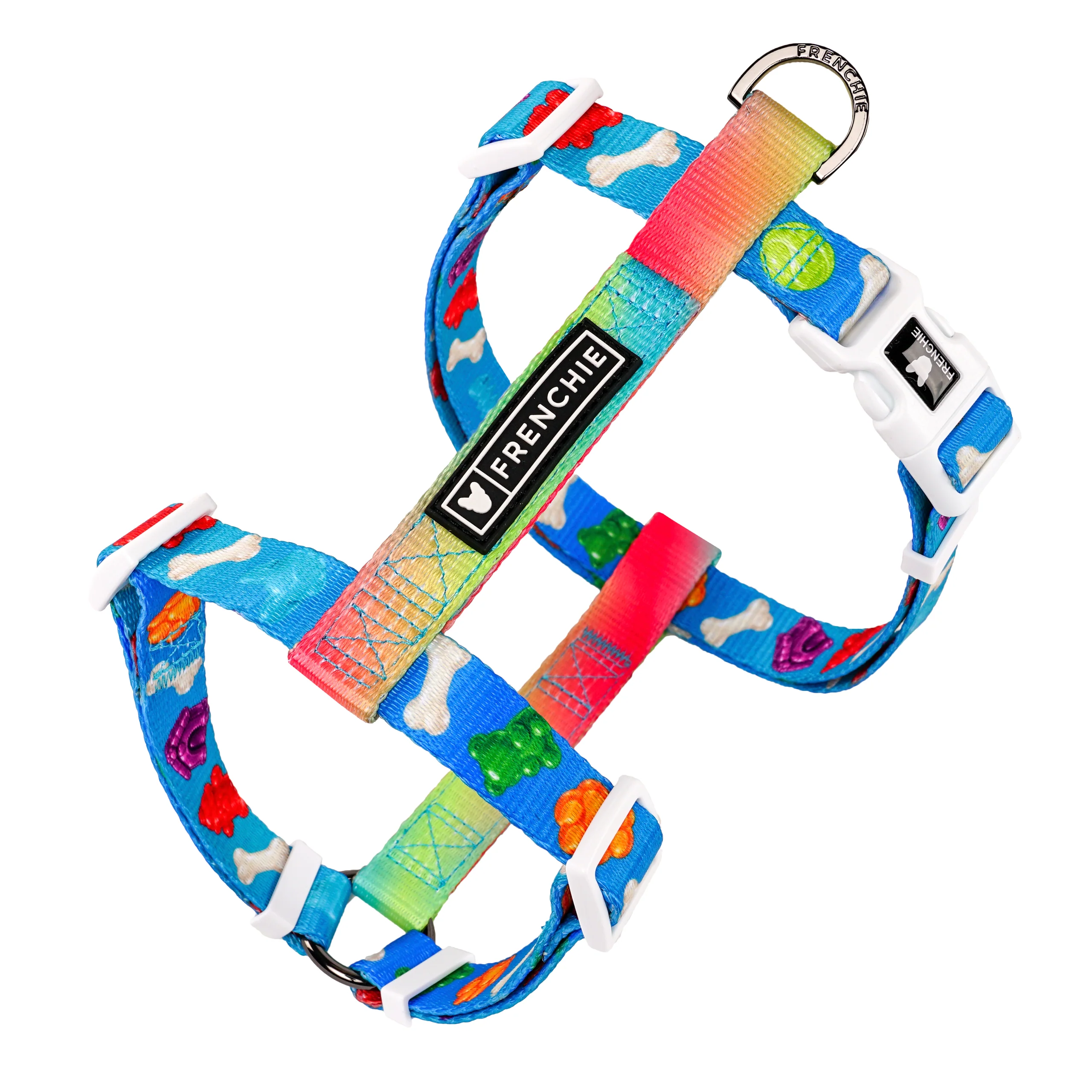 Frenchie Strap -valjaat Gummies-kuosilla, yksi koko sopii useimmille