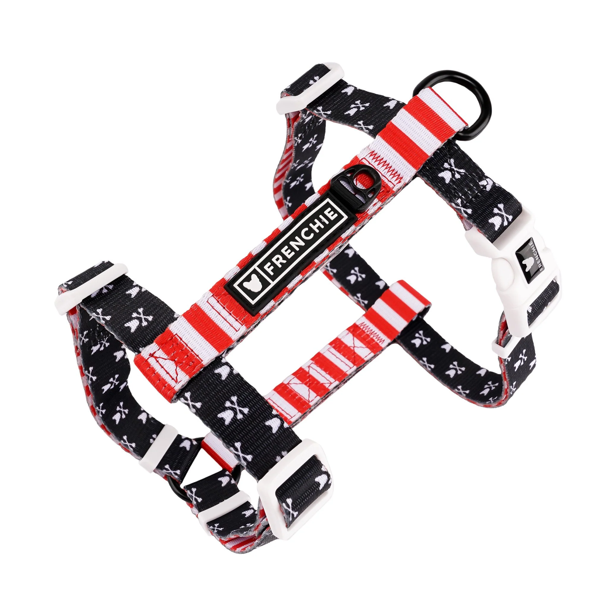 Frenchie Strap Harness in Bad to the Bone, One Size Fits Most