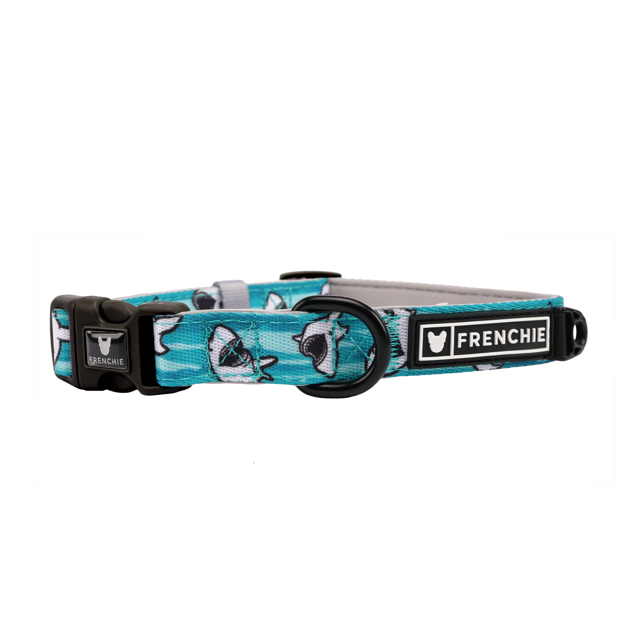 Frenchie Comfort Collar in Jaws Print with Soft Neoprene Padding