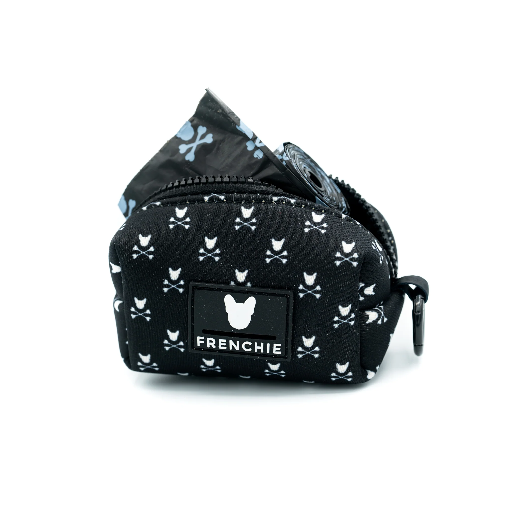 Bad to the Bone Frenchie Poo Bag Holder with a Loaded Roll