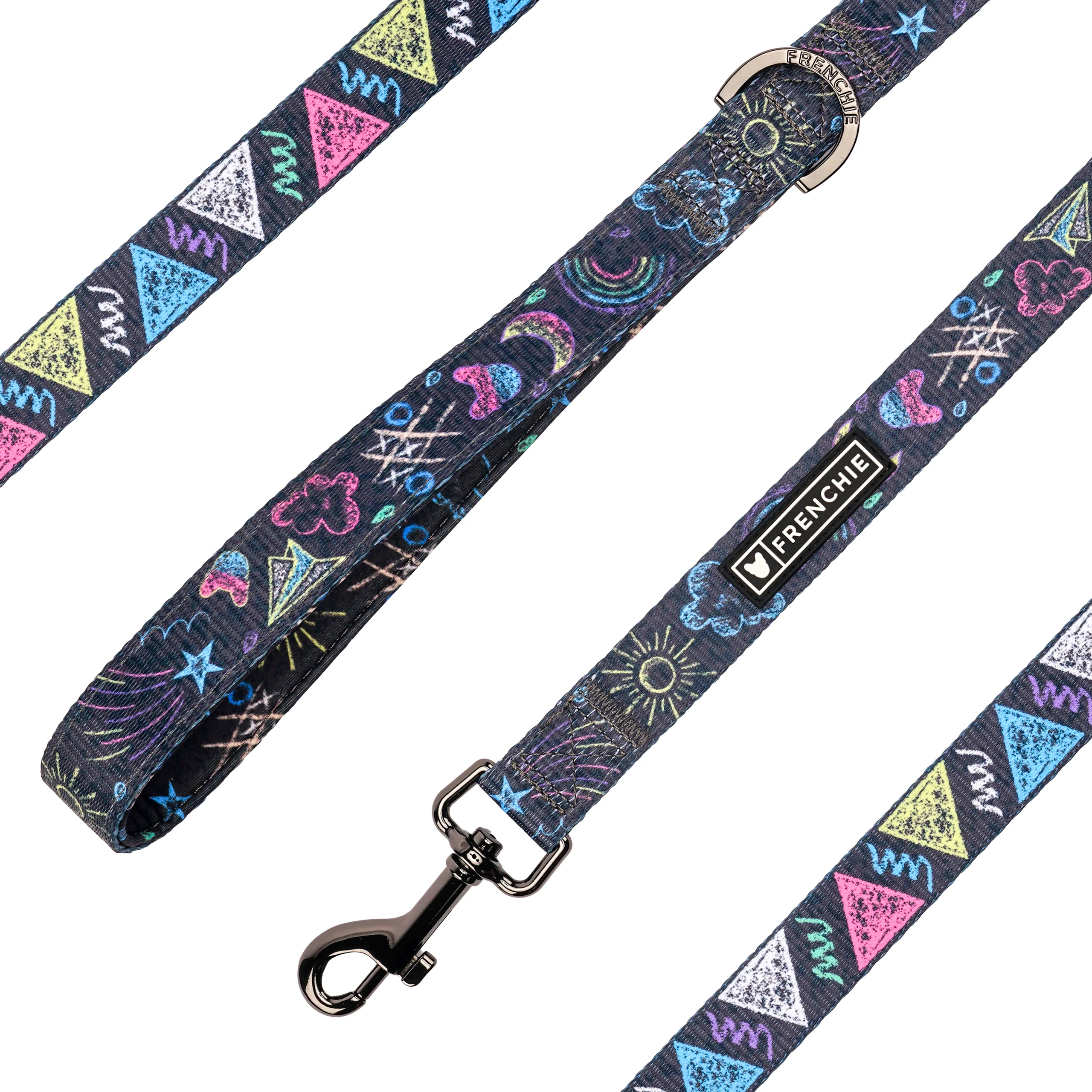Frenchie Comfort Leash in Chalk Art with Neoprene Handle