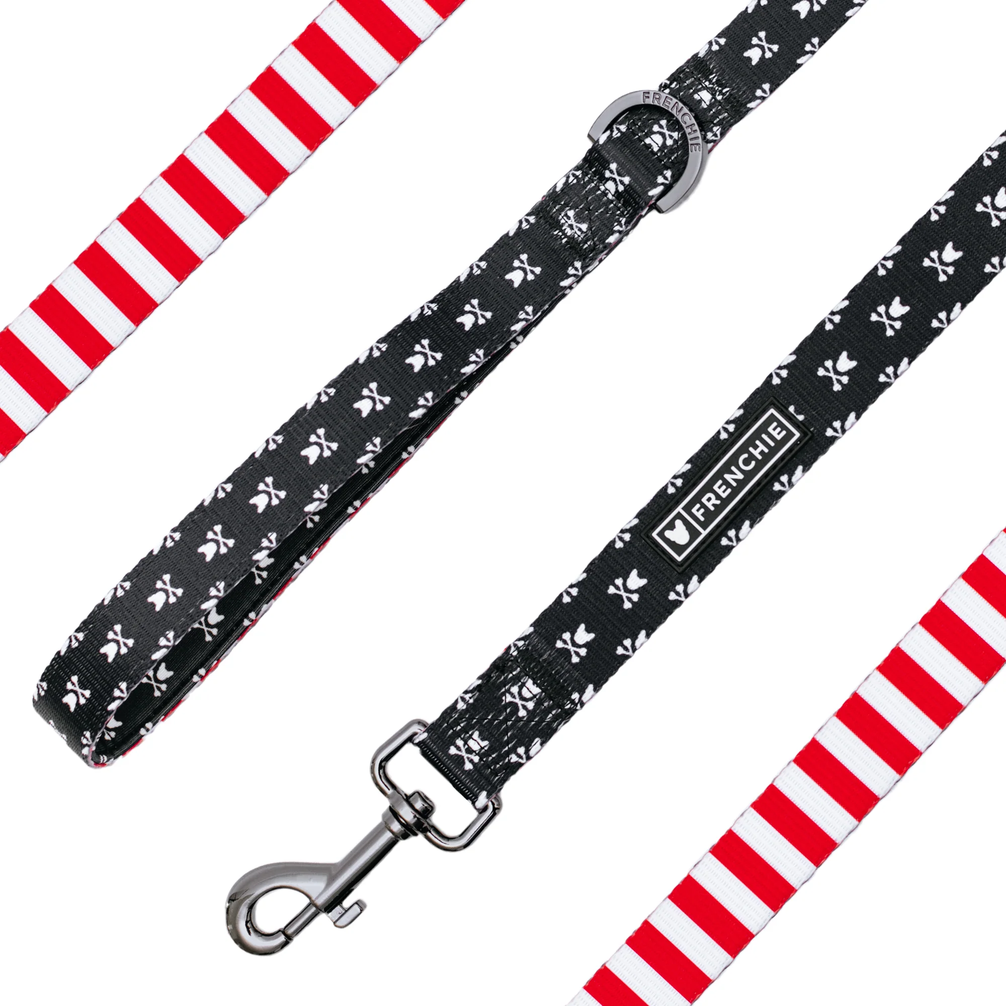 Frenchie Comfort Leash in Bad to the Bone Print with Neoprene Handle