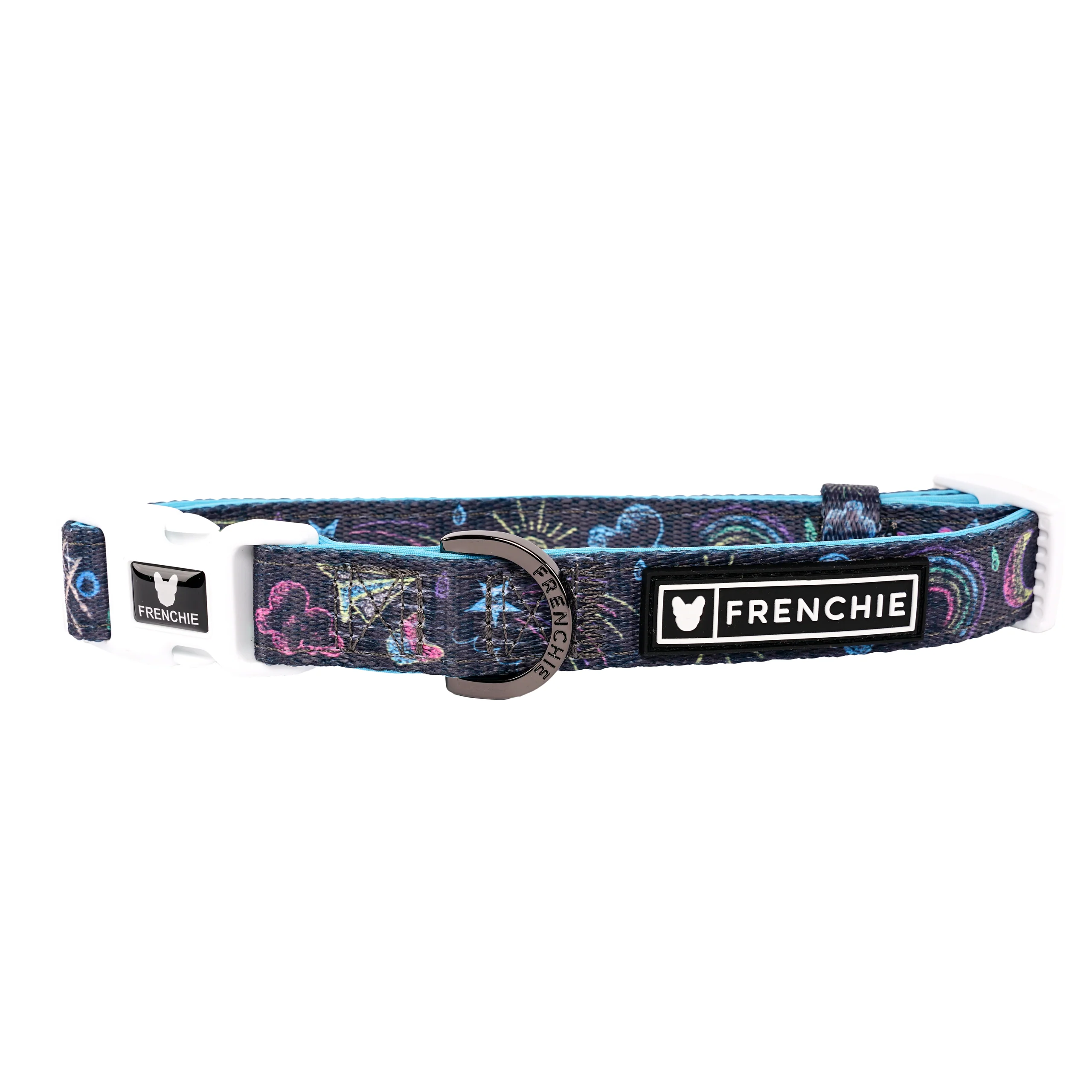 Frenchie Comfort Collar in Chalk Art with Neoprene Padding
