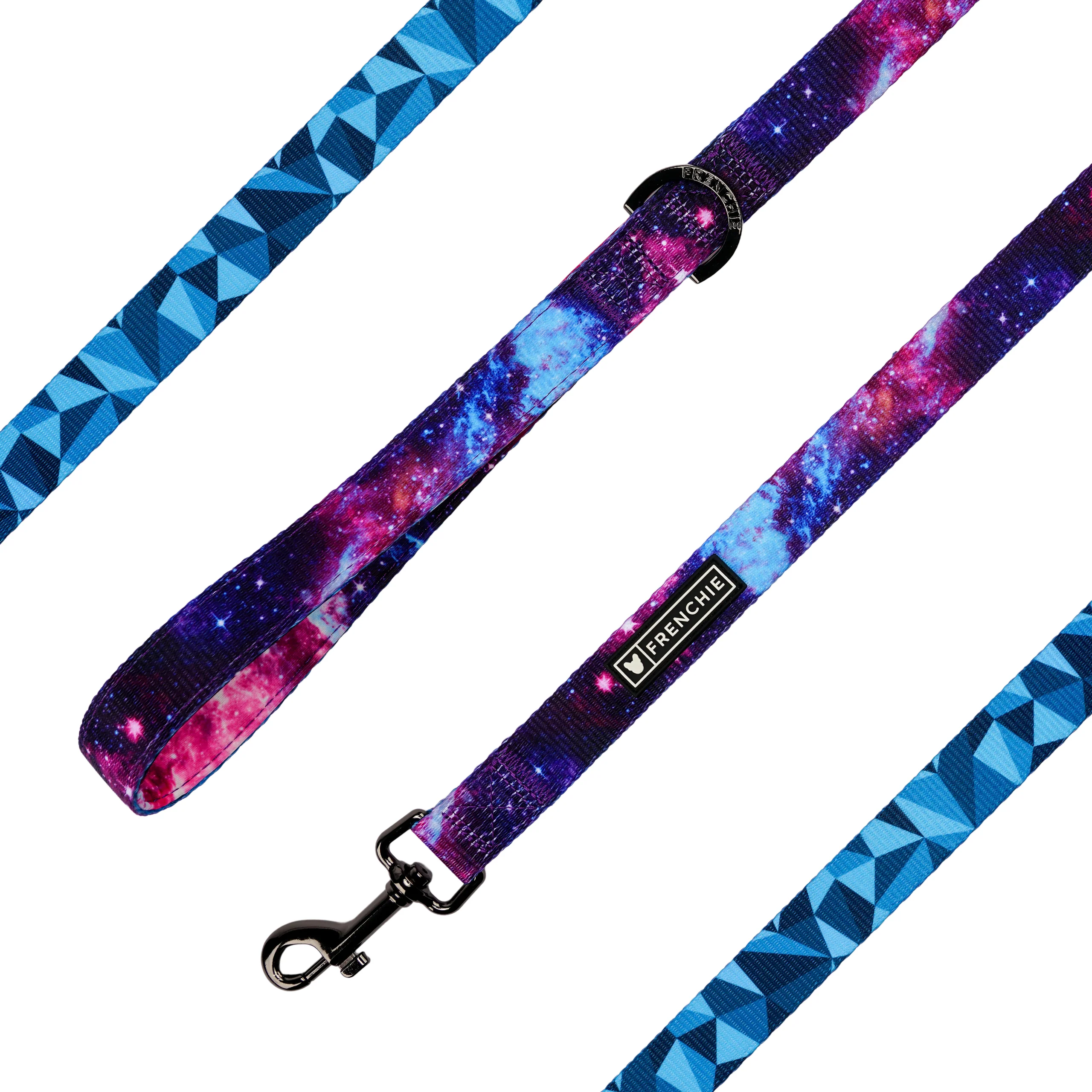 Frenchie Comfort Leash in Galaxy With Neoprene Handle and D-Ring
