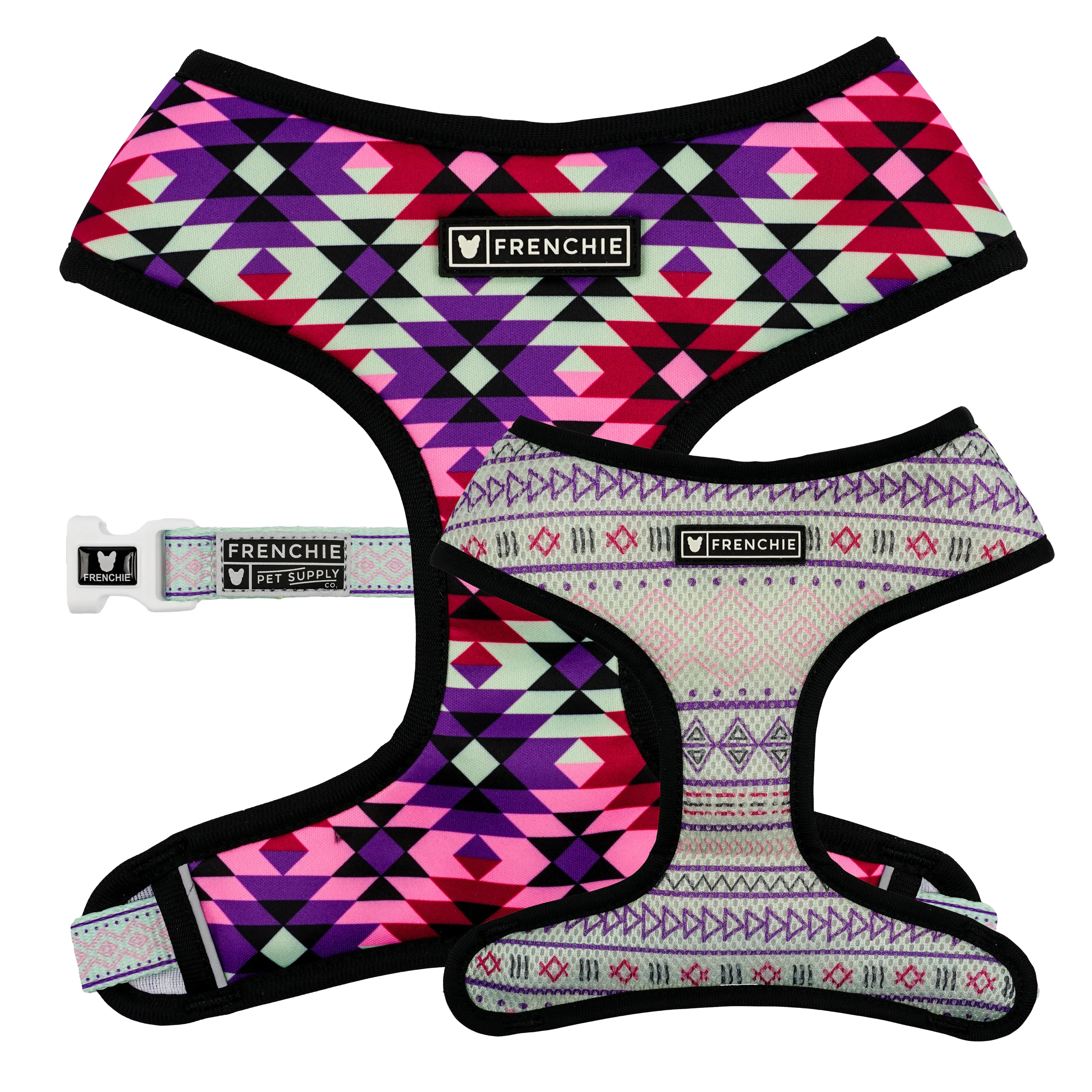 Frenchie Duo Reversible Harness in Southwest Dusk Print