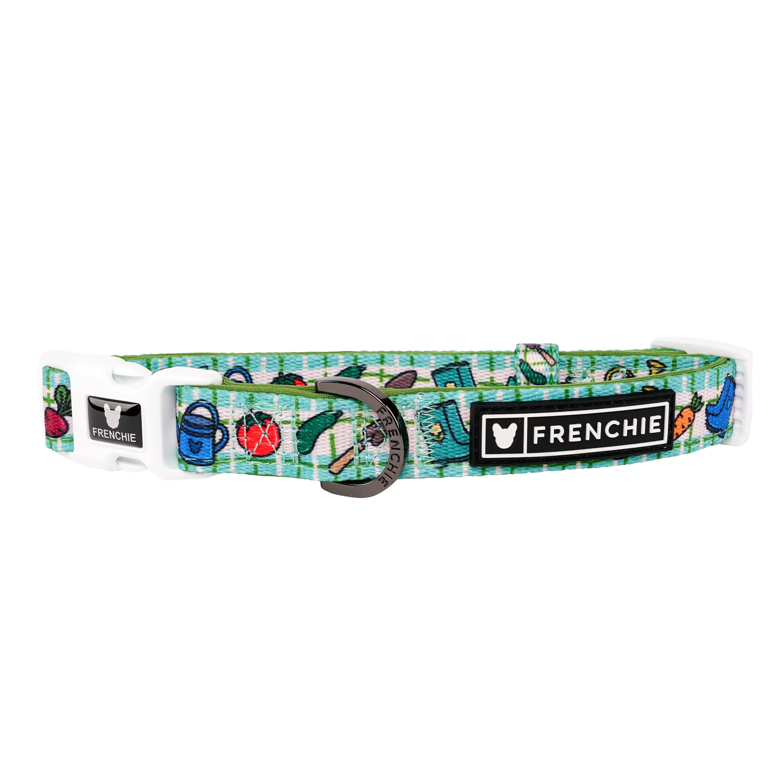 Frenchie Comfort Collar Veggies with Neoprene Padding and 4-Point Buckle
