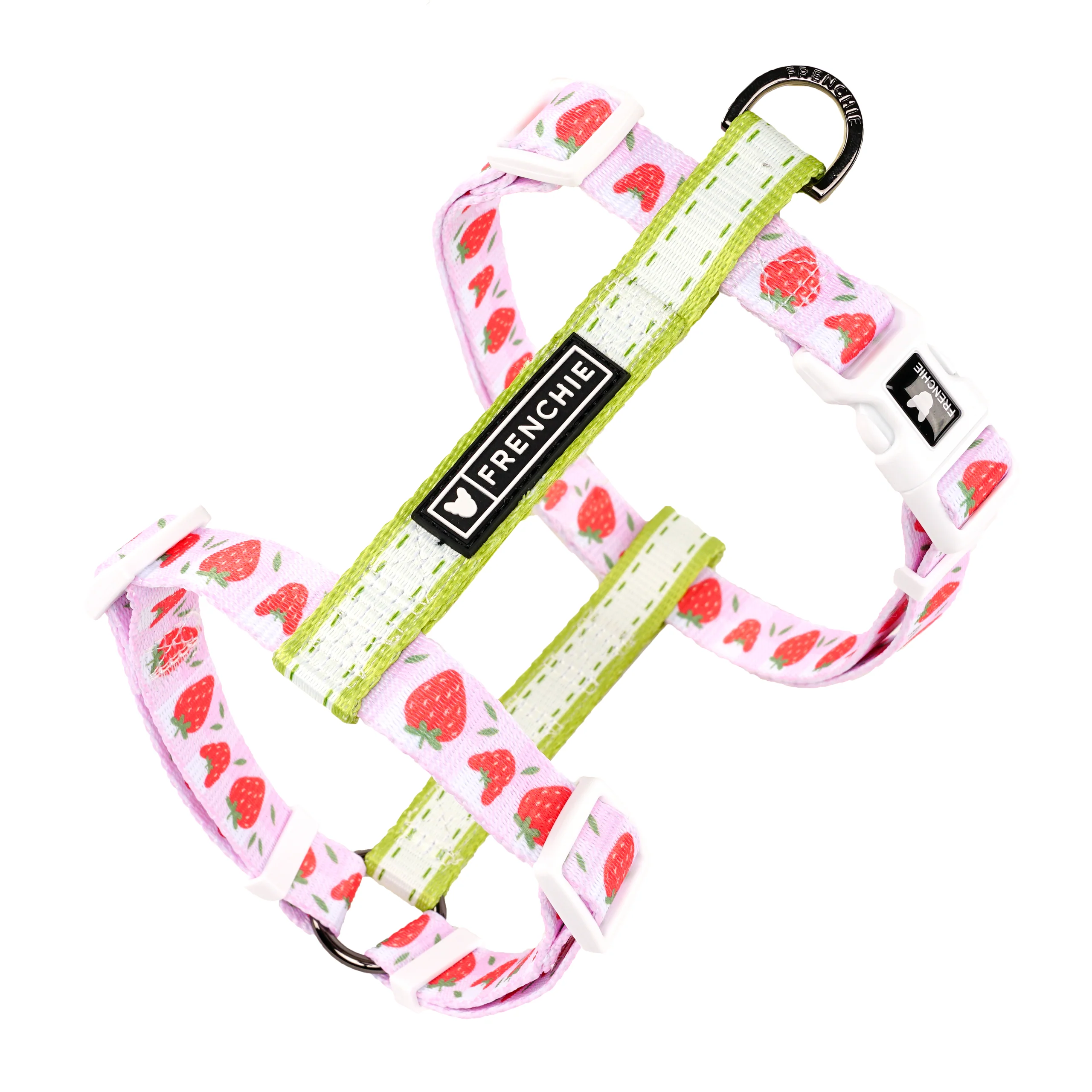 Frenchie Strap Harness Strawberry Fields Adjustable Dog Harness