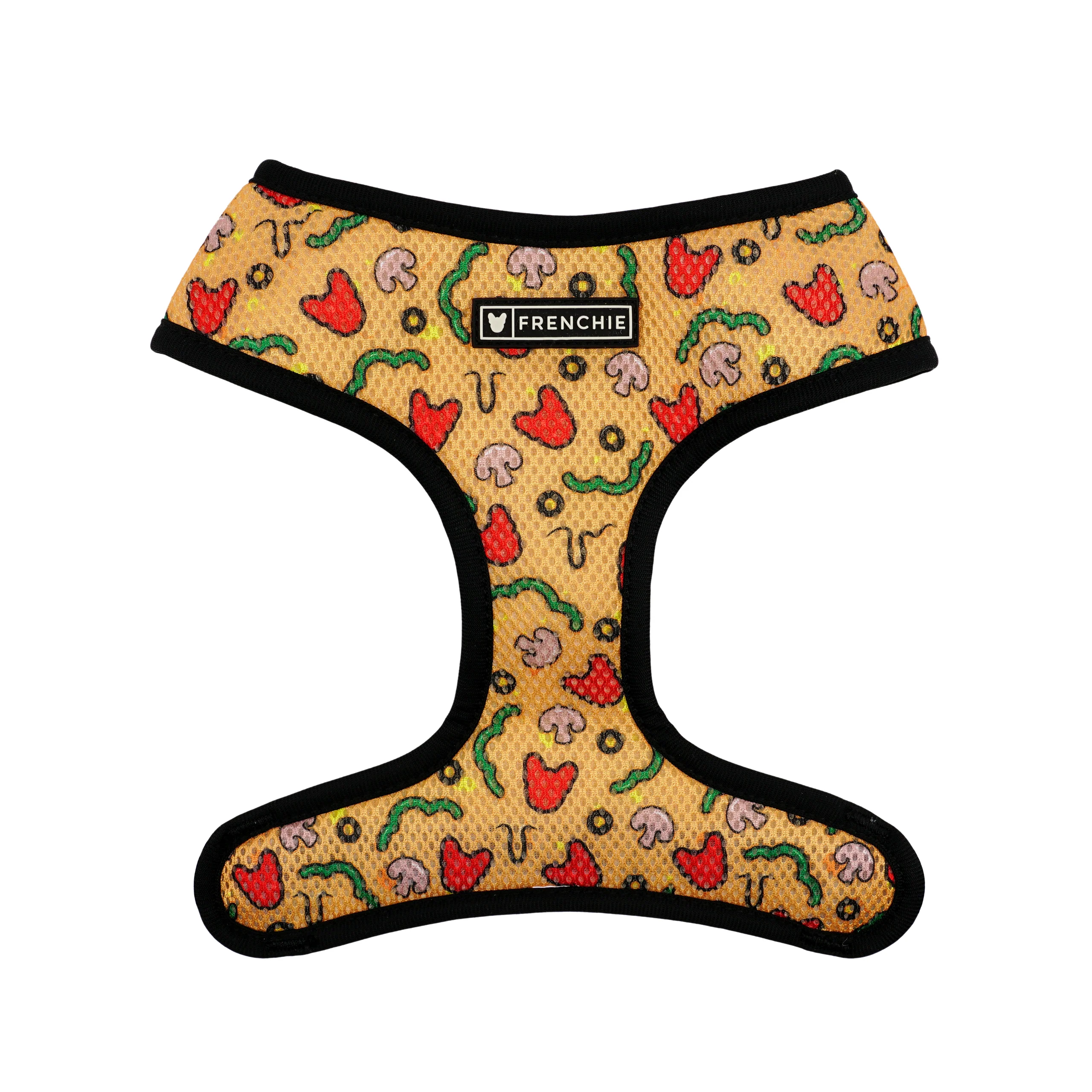 Frenchie Duo Reversible Harness New York Pizza Print for Small to Medium Dogs