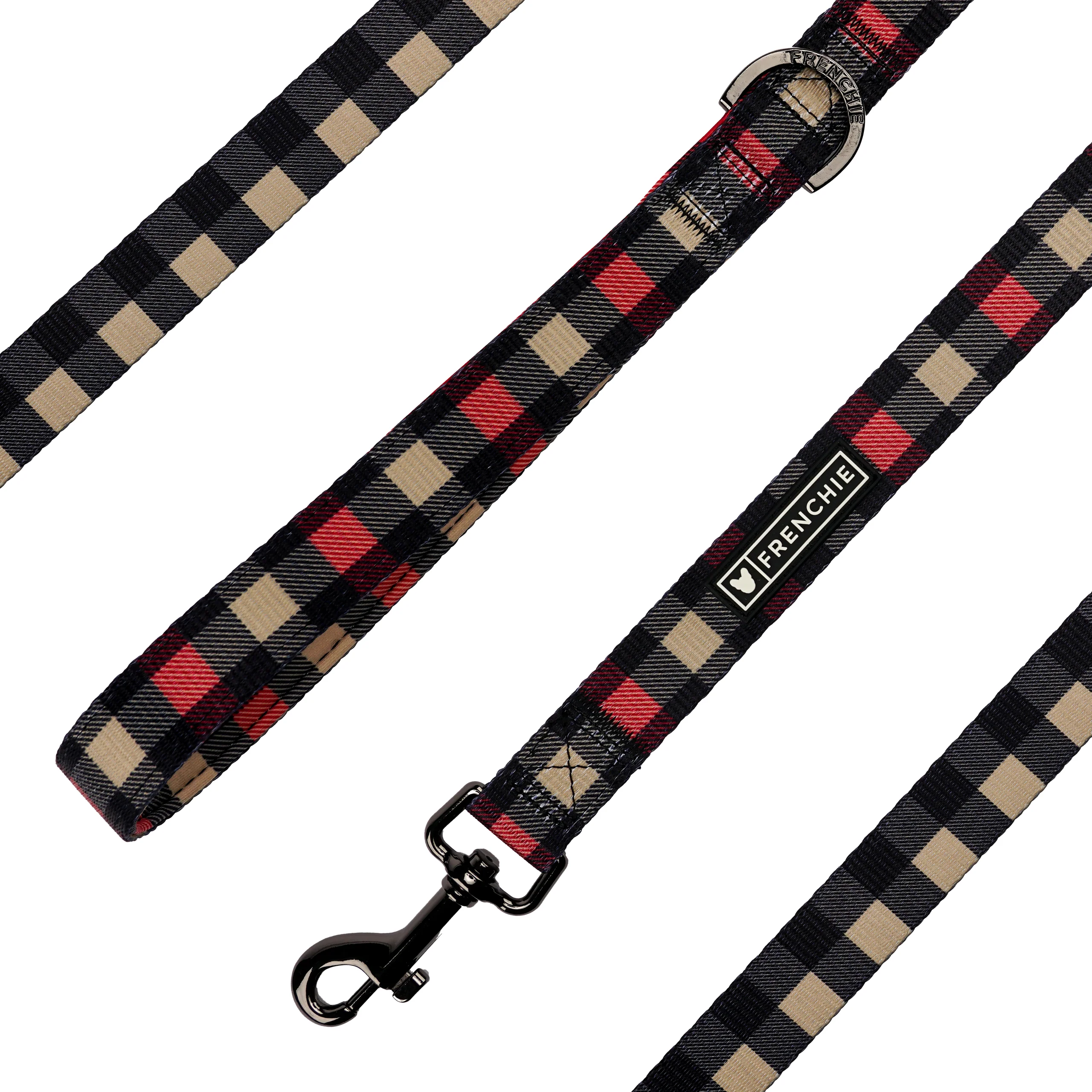 Frenchie Comfort Leash in Cabin Plaid with Neoprene Handle